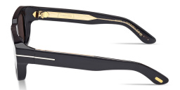 Shop TOM FORD Icon Unisex Rectangle Sunglasses in Shiny Black online.