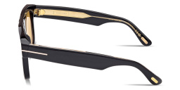 Shop TOM FORD Icon Pilot Sunglasses in Shiny Black online.