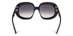 Shop TOM FORD Icon Round Sunglasses in Shiny Black online.