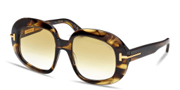 Shop TOM FORD Icon Round Sunglasses in Havana online.