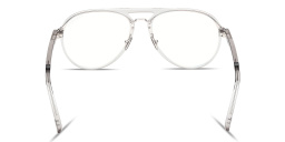 Shop TOM FORD T Logo Wide Pilot Eyeglasses in Transparent Grey online.