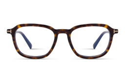 Shop TOM FORD T Logo Square Eyeglasses in Dark Havana online.
