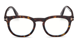 TOM FORD Clip-On Round Eyeglasses in Dark Havana – Product Photo 1