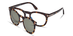TOM FORD Clip-On Round Eyeglasses in Dark Havana – Product Photo 2