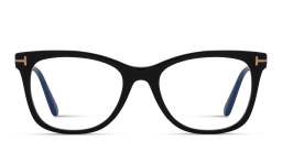 Shop TOM FORD T Logo Square Eyeglasses in Shiny Black online.