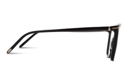 Shop TOM FORD T Logo Wide Square Eyeglasses in Shiny Black online.