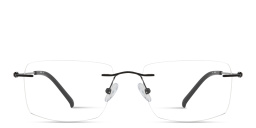 Shop MONOSTROM Wide Rimless Rectangle Eyeglasses in Black online.