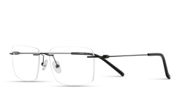 Shop MONOSTROM Wide Rimless Rectangle Eyeglasses in Black online.
