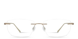 Shop MONOSTROM Rimless Wide Irregular Eyeglasses in Gold online.