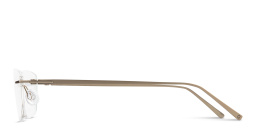 Shop MONOSTROM Rimless Wide Irregular Eyeglasses in Gold online.