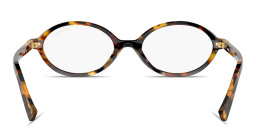 MIU MIU Vertical Logo Oval Eyeglasses in Havana – Product Photo 4