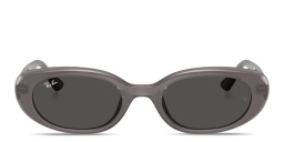 Shop Ray-Ban Bio-Based Unisex Pillow Sunglasses in Transparent Dark Grey online.