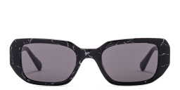 EYE'M Rectangle Sunglasses in Textured Black – Product Photo 1