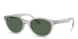 Shop Ray-Ban Junior Kids Bio-Based Square Sunglasses in Transparent Grey online.