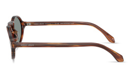 Shop GIORGIO ARMANI Armani Code Oval Sunglasses in Striped Brown online.