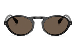 GIORGIO ARMANI Logo Print Oval Sunglasses in Black – Product Photo 1