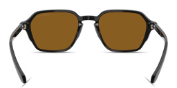 Shop GIORGIO ARMANI Logo Print Square Sunglasses in Black online.