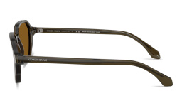 Shop GIORGIO ARMANI Logo Print Square Sunglasses in Transparent Green online.