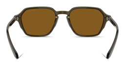 Shop GIORGIO ARMANI Logo Print Square Sunglasses in Transparent Green online.