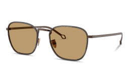 Shop GIORGIO ARMANI Visionary Luxury Square Sunglasses in Matte Bronze online.