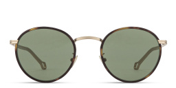 Shop GIORGIO ARMANI Visionary Luxury Round Sunglasses in Pale Gold online.