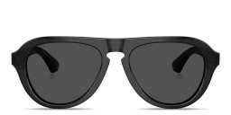 Shop BURBERRY Logo-Engraved Pilot Sunglasses in Grey online.