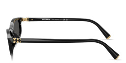 تسوق نظارات شمسية غير منتظمة بشعار العلامة العمودي ميو ميو بلون أسود أونلاين.