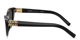 تسوق نظارات شمسية طراز كات آي بشعار العلامة العمودي ميو ميو بلون أسود أونلاين.