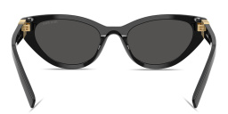 Shop MIU MIU Vertical Logo Cat-Eye Sunglasses in Black online.