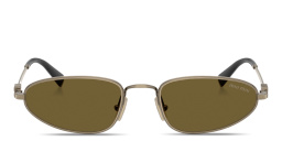 MIU MIU Vertical Logo Irregular Sunglasses in Antique Gold – Product Photo 1