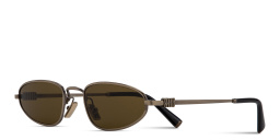 MIU MIU Vertical Logo Irregular Sunglasses in Antique Gold – Product Photo 2