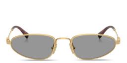 MIU MIU Vertical Logo Irregular Sunglasses in Gold – Product Photo 1