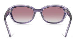 Shop Ray-Ban Junior Kids Originals Irregular Sunglasses in Striped Violet On Trasparent Violet online.