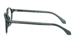 Shop GIORGIO ARMANI Logo Print Panthos Eyeglasses in Transparent Grey online.