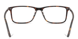 Shop GIORGIO ARMANI Logo Print Wide Rectangle Eyeglasses in Havana online.