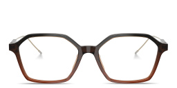 Shop BRUNELLO CUCINELLI Sartorial Sunset Irregular Eyeglasses in Vintage Cognac online.