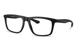 Emporio Armani Essential Leisure Square Eyeglasses in Matte Black – Product Photo 2