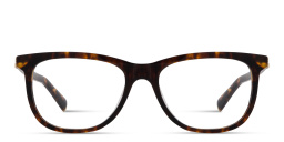 Shop MIU MIU Vertical Logo Pillow Eyeglasses in Honey Havana online.