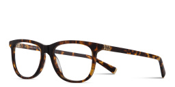 Shop MIU MIU Vertical Logo Pillow Eyeglasses in Honey Havana online.