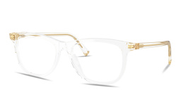 Shop MIU MIU Vertical Logo Pillow Eyeglasses in Clear online.