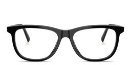 Shop MIU MIU Vertical Logo Pillow Eyeglasses in Black online.