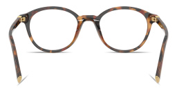 Shop MIU MIU Vertical Logo Panthos Eyeglasses in Havana Ivy online.