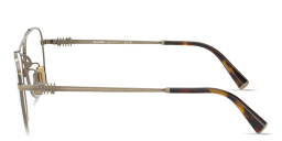 Shop MIU MIU Vertical Logo Square Eyeglasses in Antique Gold online.