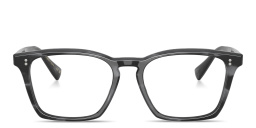 Shop OLIVER PEOPLES Rafkin Rectangle Eyeglasses in Dark Blue Smoke online.