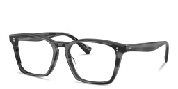 Shop OLIVER PEOPLES Rafkin Rectangle Eyeglasses in Dark Blue Smoke online.