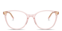 Shop Dolce & Gabbana Logo-Print Cat-Eye Eyeglasses in Pink online.