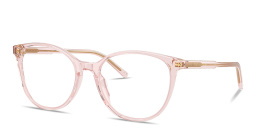 Shop Dolce & Gabbana Logo-Print Cat-Eye Eyeglasses in Pink online.
