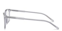 Shop Dolce & Gabbana Logo Print Wide Rectangle Eyeglasses in Grey online.