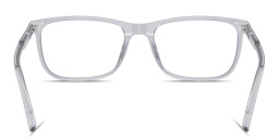 Shop Dolce & Gabbana Logo Print Wide Rectangle Eyeglasses in Grey online.