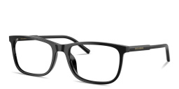 Shop Dolce & Gabbana Logo Print Rectangle Eyeglasses in Black online.